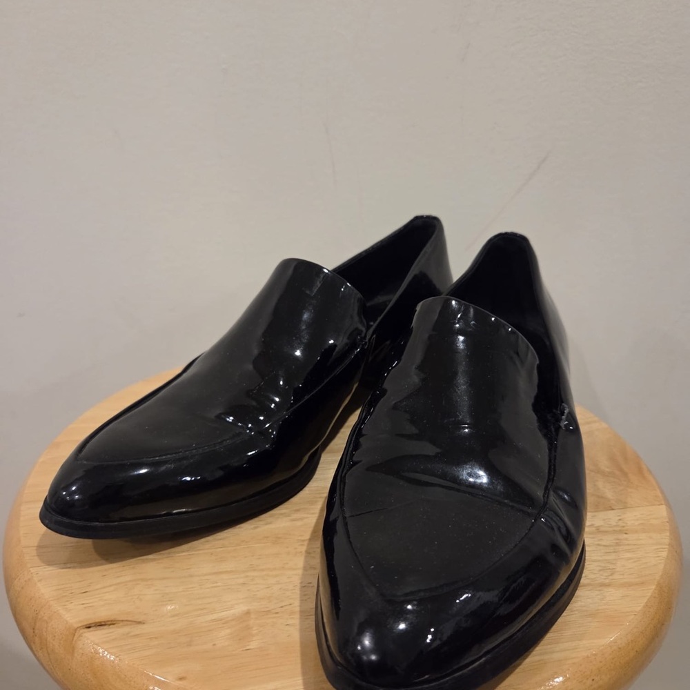 Lord & Taylor Glossy Black Patent Slip-On Loafers